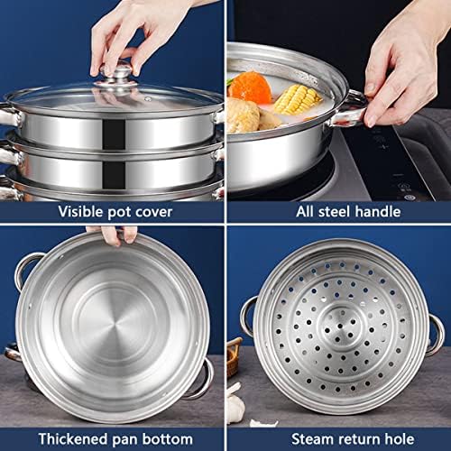 30-Quart steam pot with Lid for Cooking