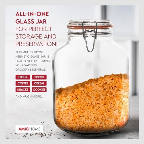 Airtight Glass Jar for Preserving 105 Oz