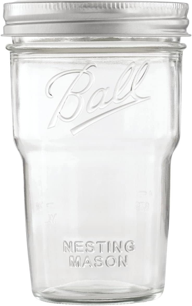 Ball Nesting Mason Jars Pint Size Wide Mouth Set of 4