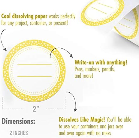 MESS Mustard 2 Dissolvable Canning Labels 200 Piece Set