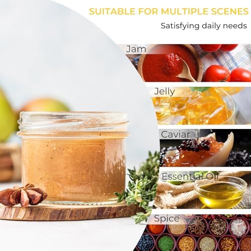 CycleMore 40 Pack Clear 4oz Mason Jars with Silver Lids
