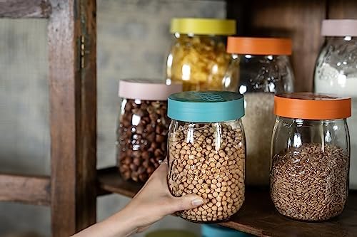 Le Parfait jar Screw 3881 FWGlass Lid ClearOrange