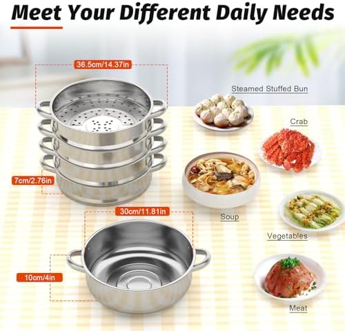 High-Quality 5-Tier Stainless Steel Steam Pot for Cooking