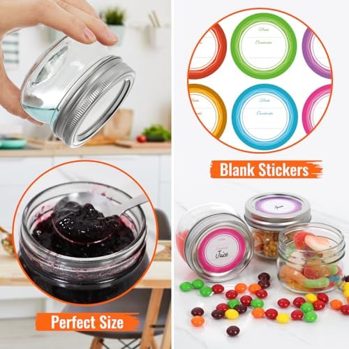 AuroTrends 4 oz Mason Jars with Lids