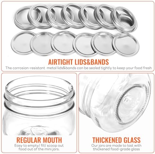 AuroTrends 4 oz Mason Jars with Lids