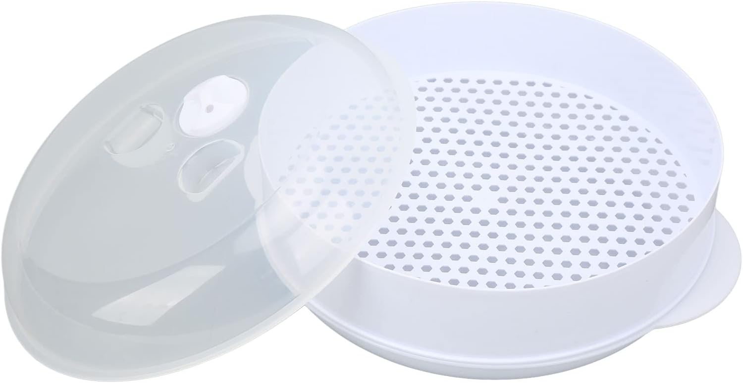 CHEOTIME Microwave Steamers with Lid Handle and Transparent Cover