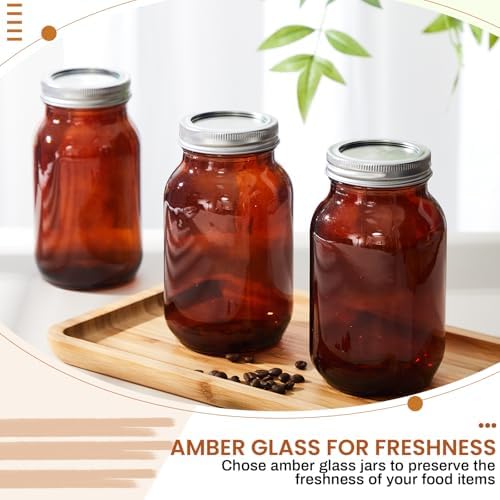 Norme 8-Piece Amber Glass Mason Jars