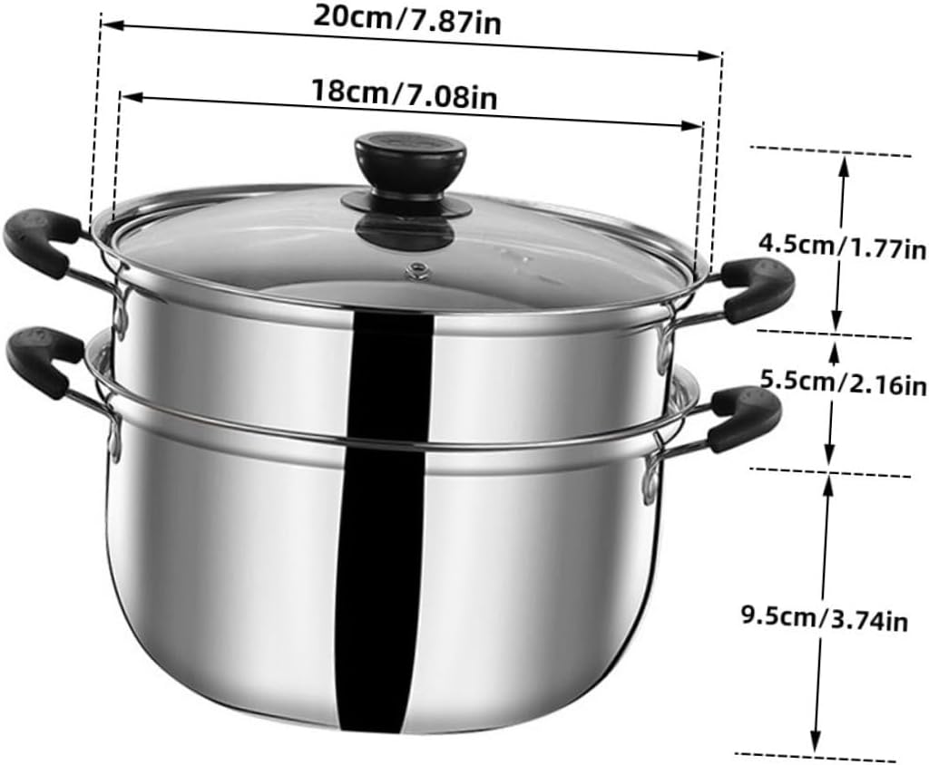 Stainless Steel Steam Cooker 20cm Multi-Purpose pot