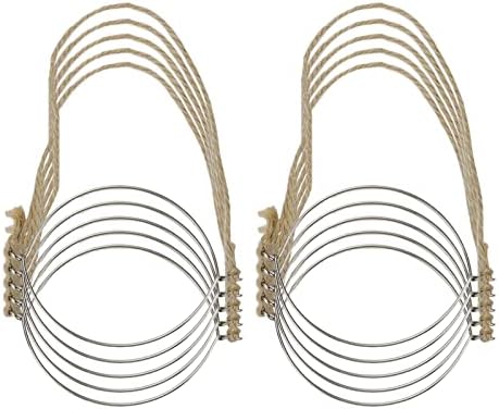 10-Piece Stainless Steel Jar Hangers with Hemp Rope