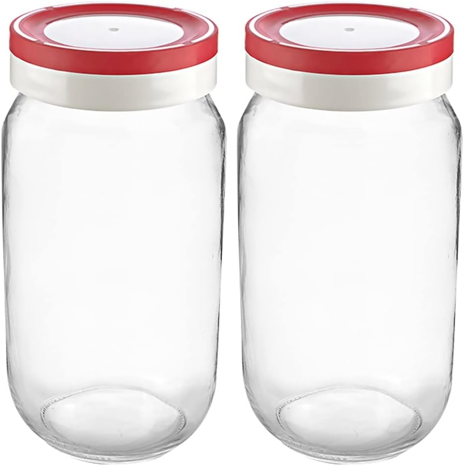 Sturdy glass mason jars for preservation Pack of 2