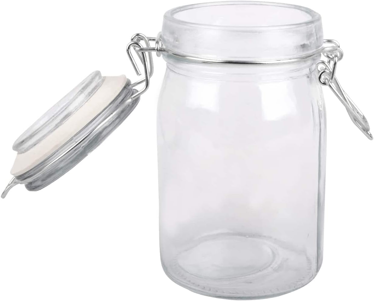 12-Pack Ashland Round Glass Jars with Latch Lid - 263 Diam