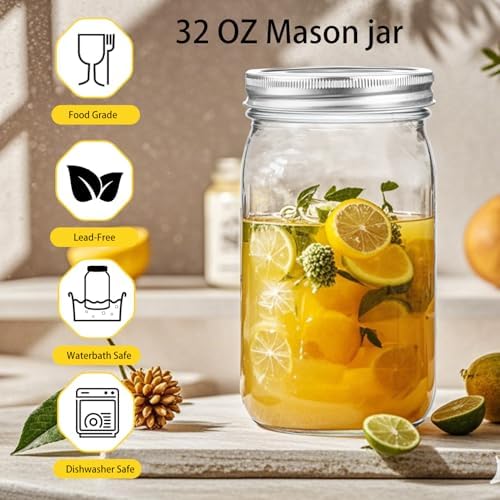 Horizontal Abilities-32oz Mason Jars 12 Pack