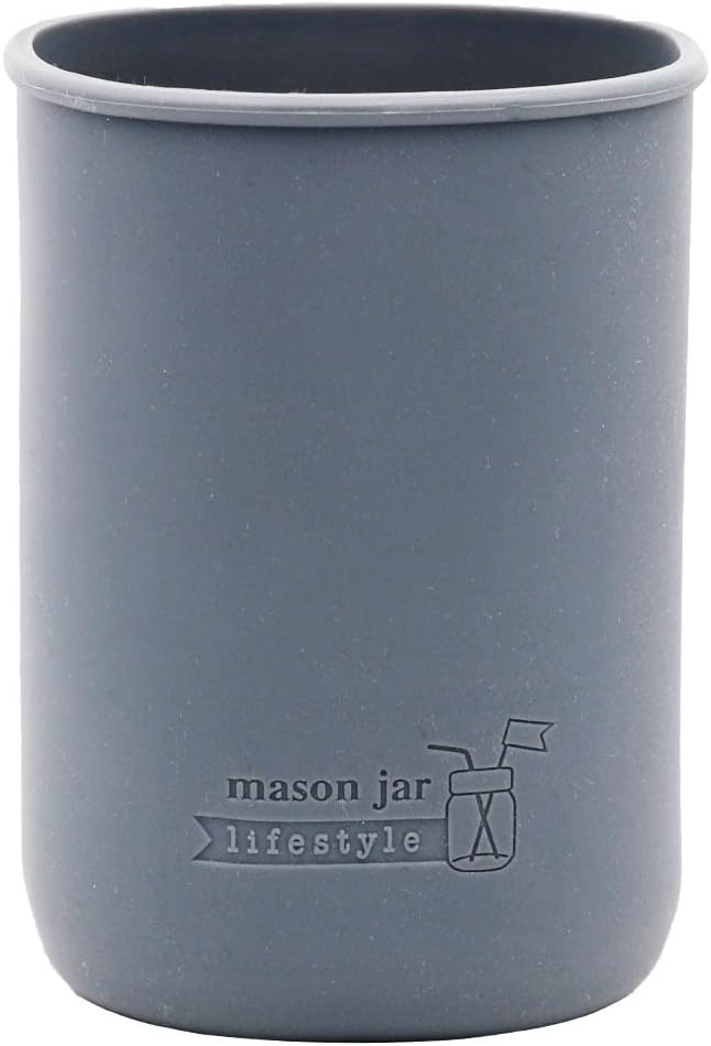 2-Pack Charcoal Gray Silicone Sleeves for Mason Jars