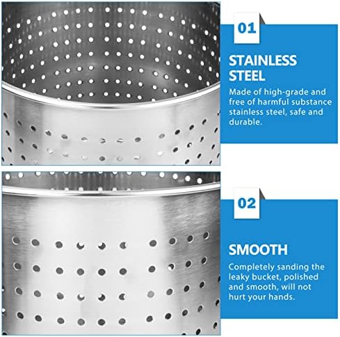 Hemoton Stainless Steel Seafood Steamer Basket for Kitchen