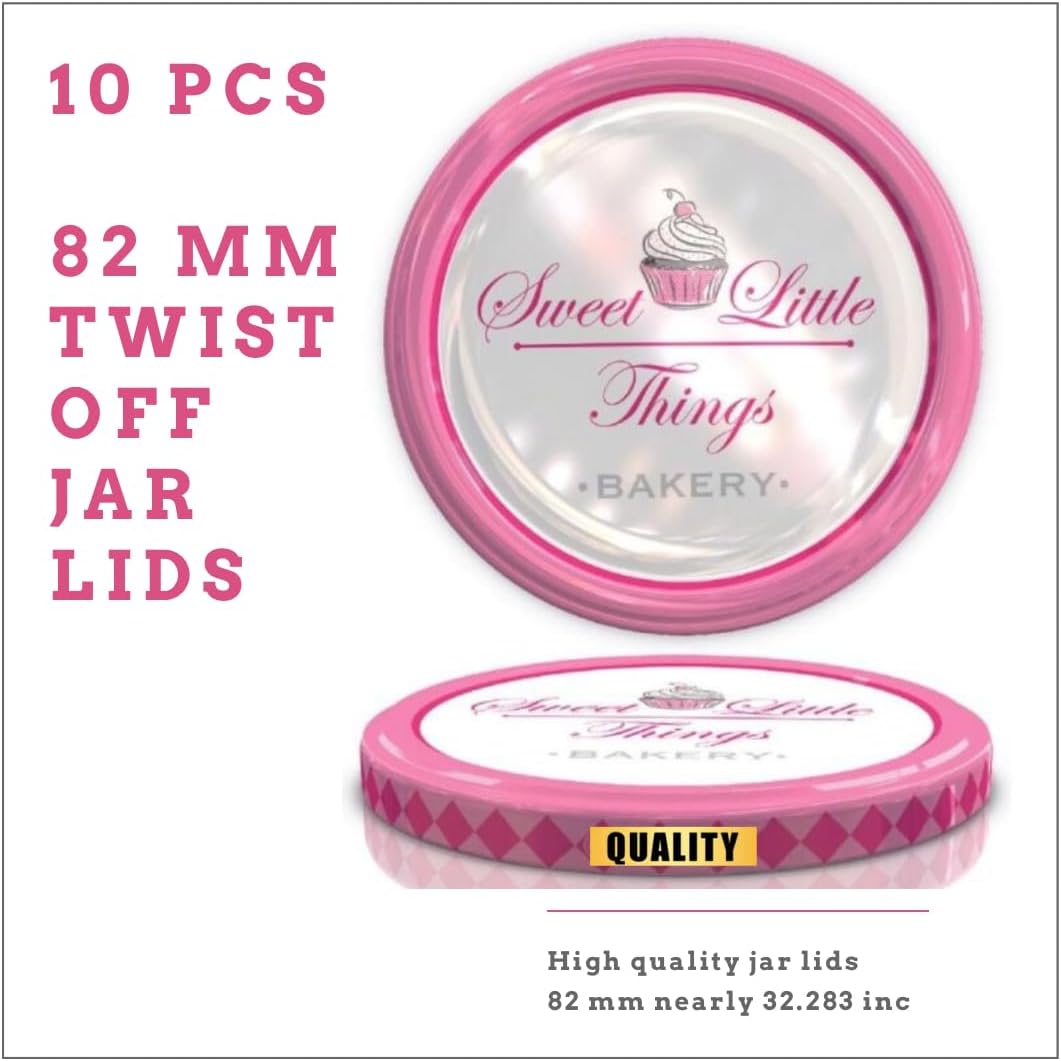 82mm Twist-Off Lids for Pickle Jars Multi-Purpose Usage 10 Pink