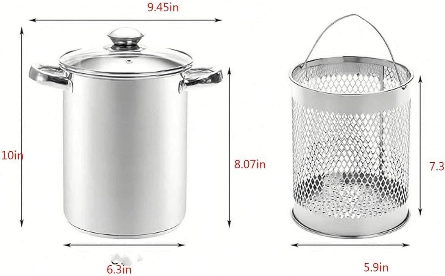 Asparagus Steamer Pot Premium Stainless Steel with Glass Lid