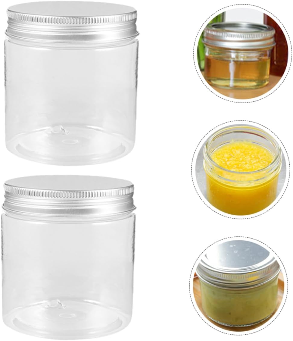MAGICLULU transparent plastic jars with aluminum lids