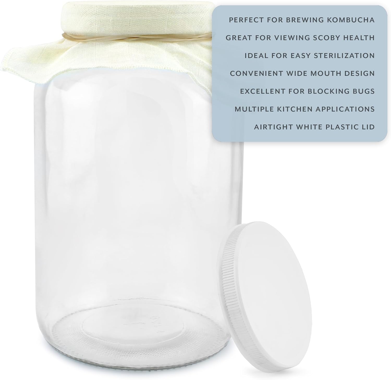 Eco-Friendly Glass Jars with 1 Gallon Covers Lids