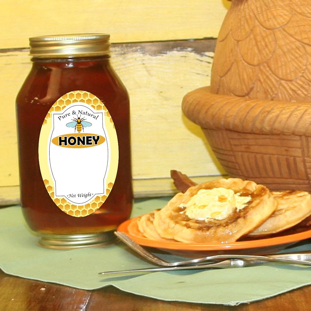 Trendsslabels Pure Natural Honey Jar Labels 2x3 inch