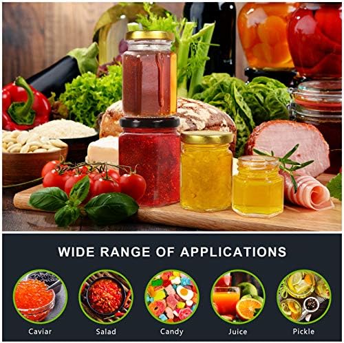 DHSBTLS 30-Pack 15 oz Mini Glass Honey Jars with Wooden Dipper