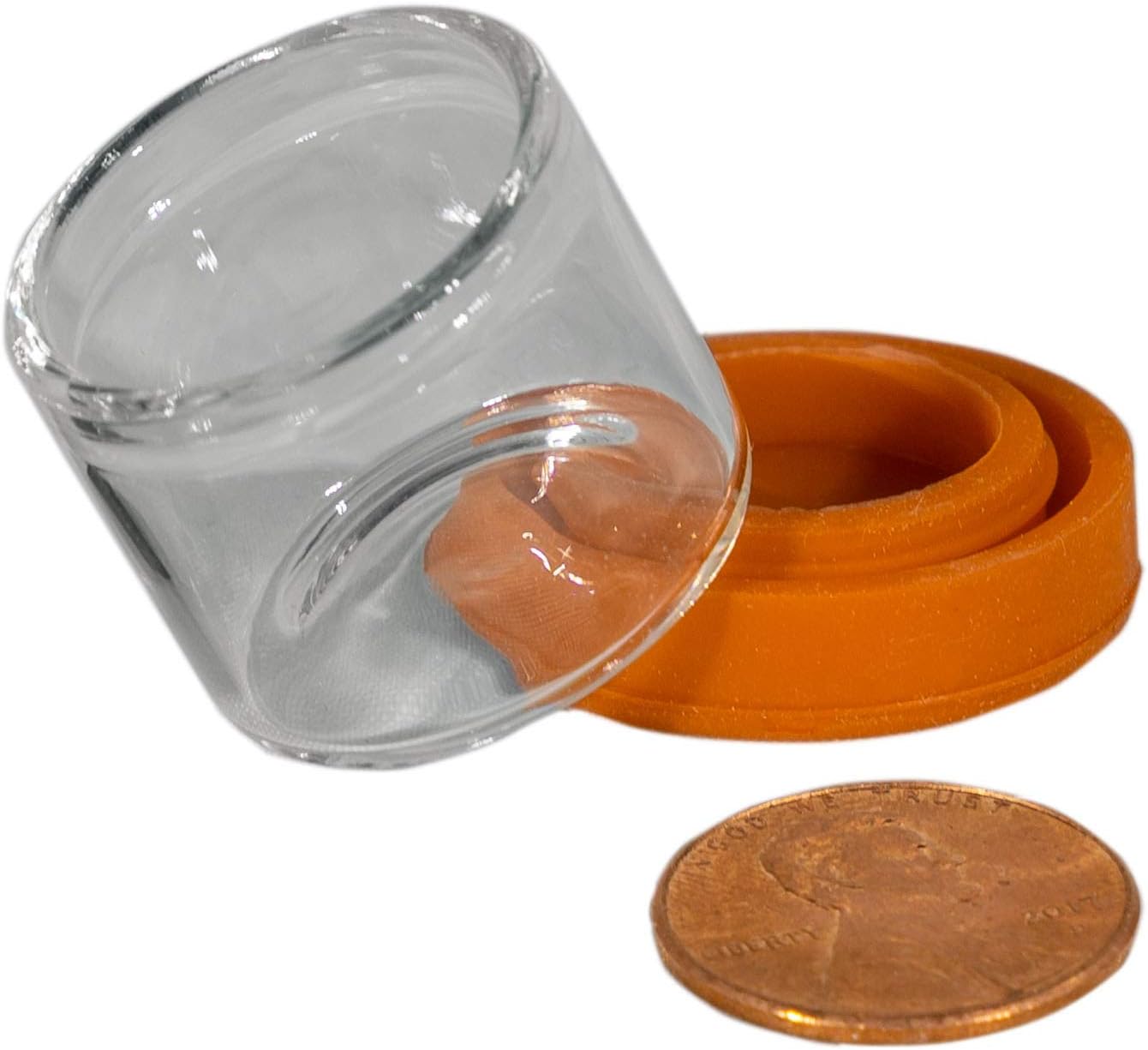 100 Pack Round Glass Jars with Silicone Lids - Orange