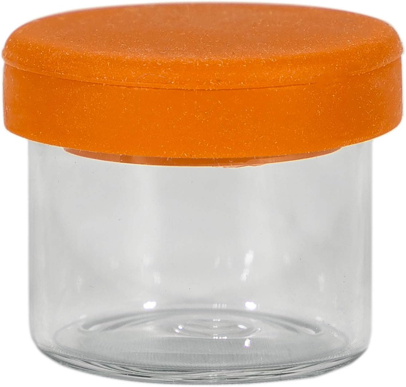 100 Pack Round Glass Jars with Silicone Lids - Orange