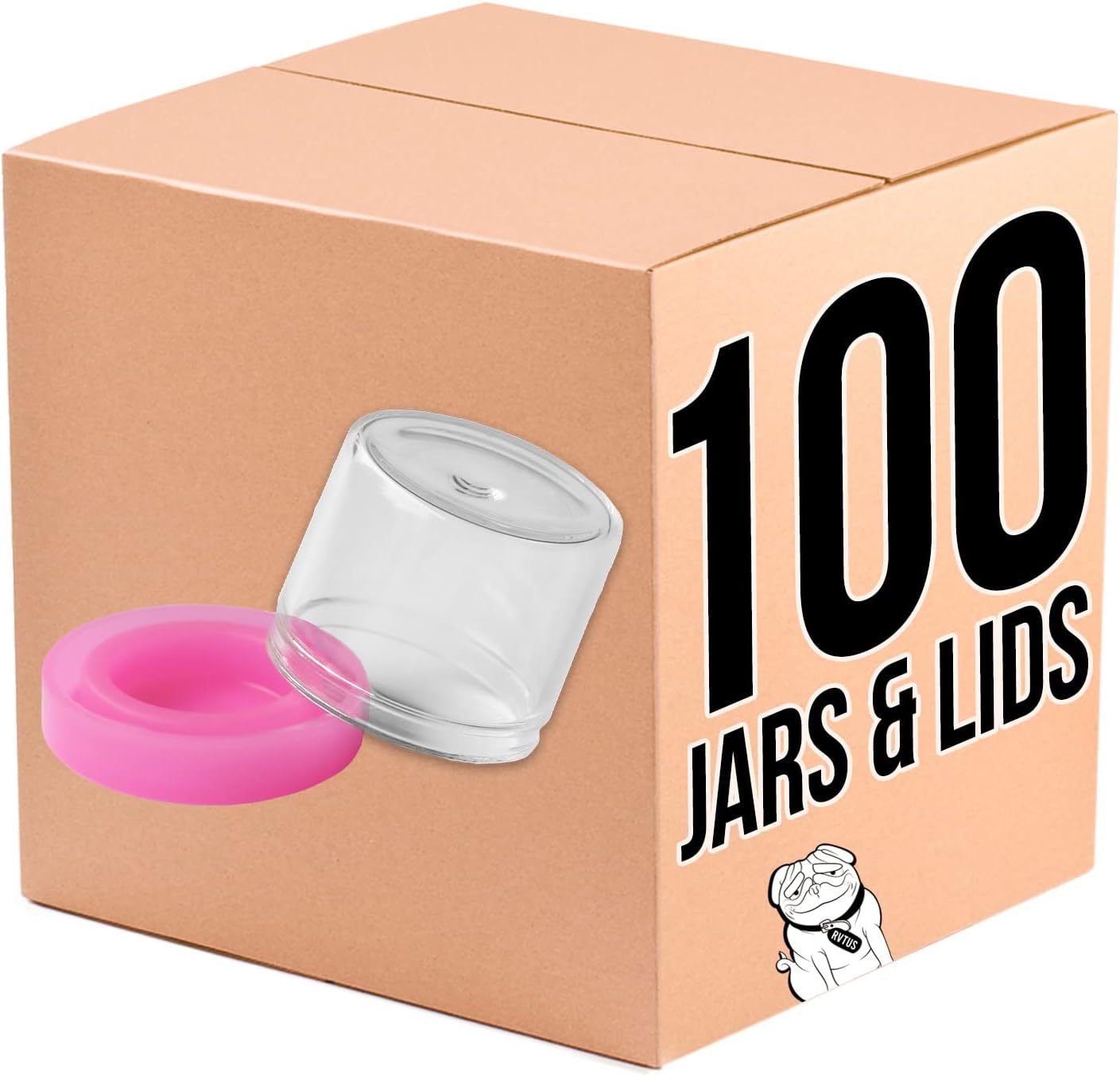 100-Piece Set of 6ml Round Glass Jars with Silicone Lids