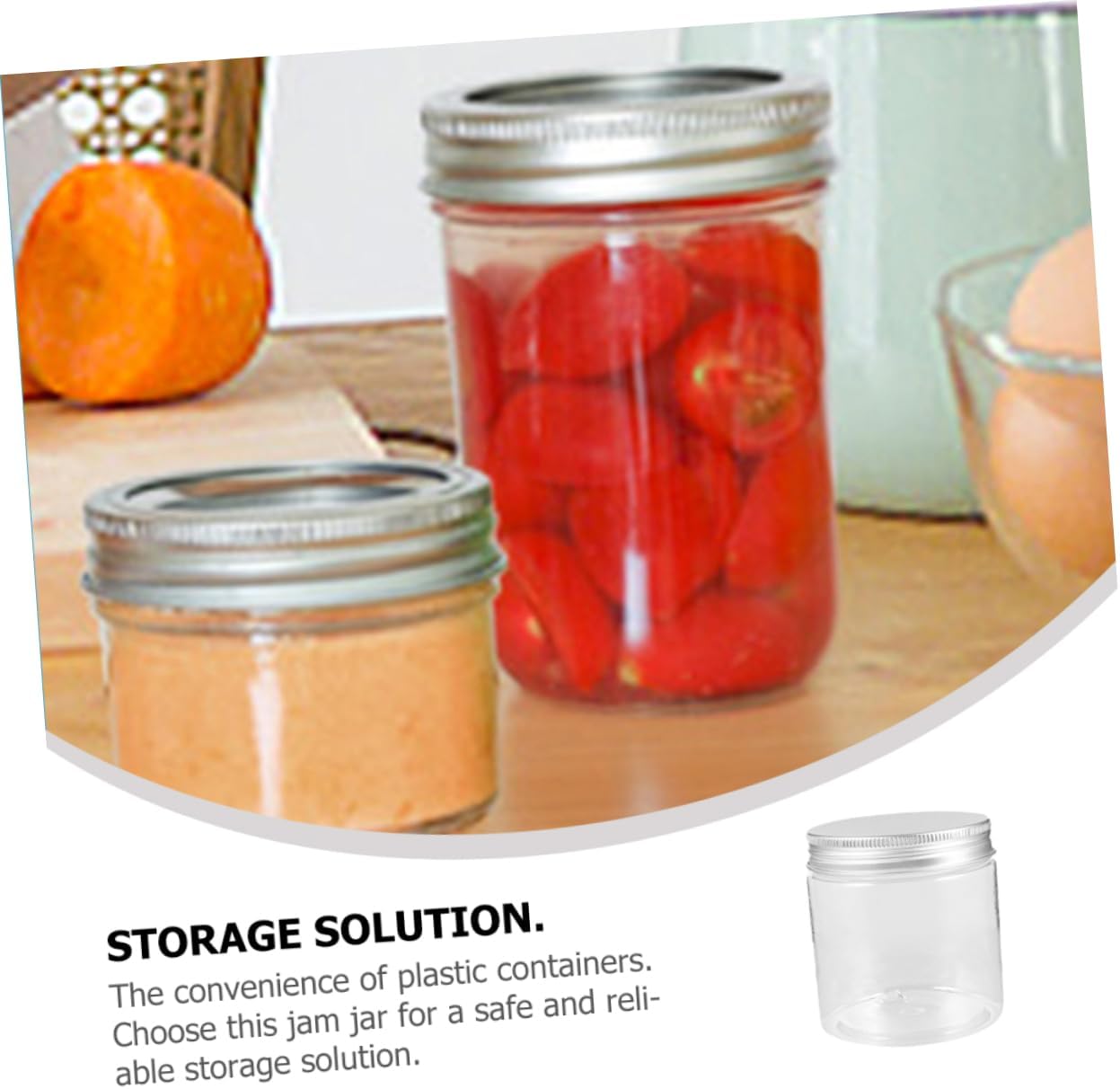 Luxshiny 8-Piece 250ml Plastic Jars with Aluminum Lids