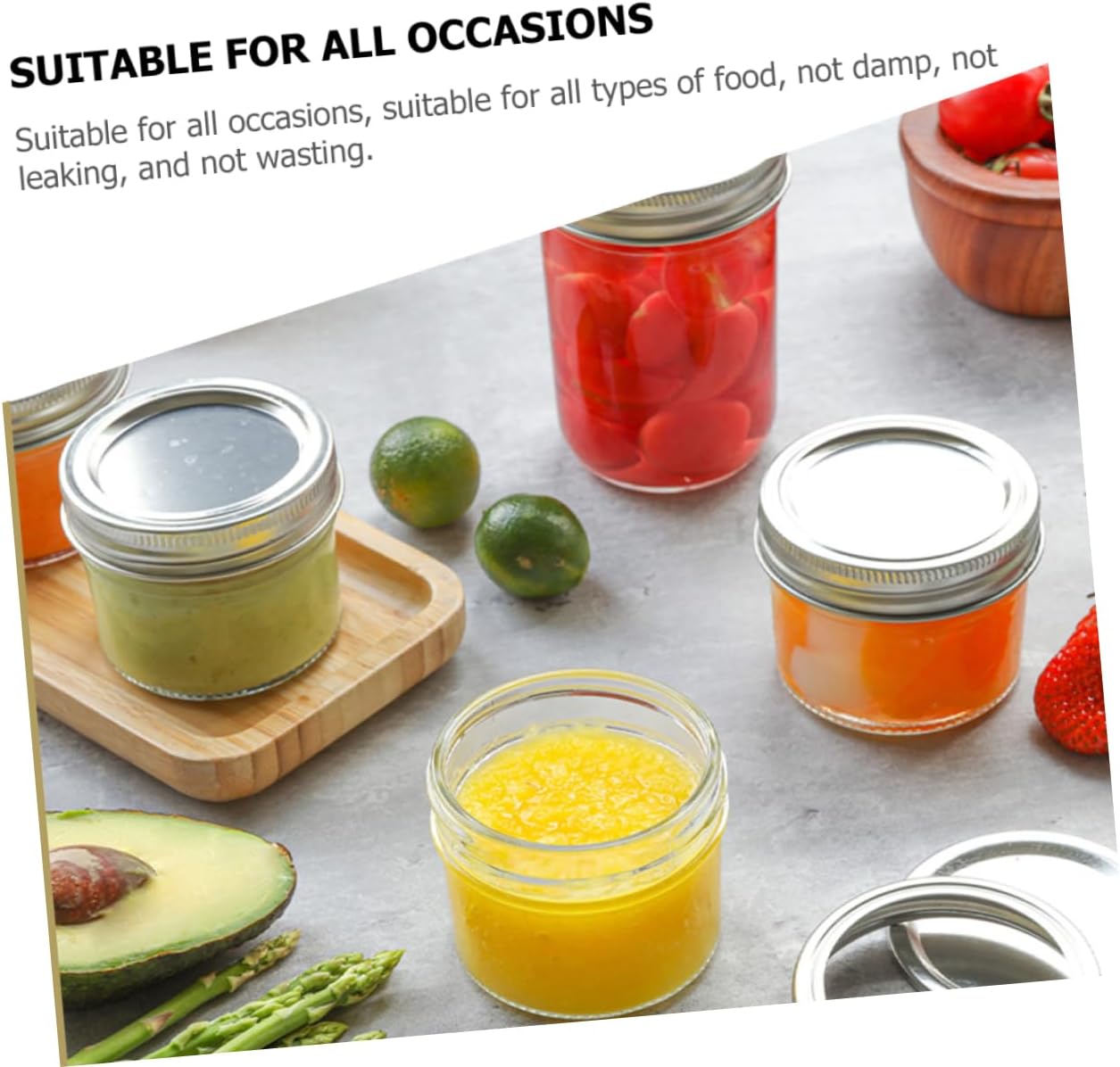 MAGICLULU transparent plastic jars with aluminum lids