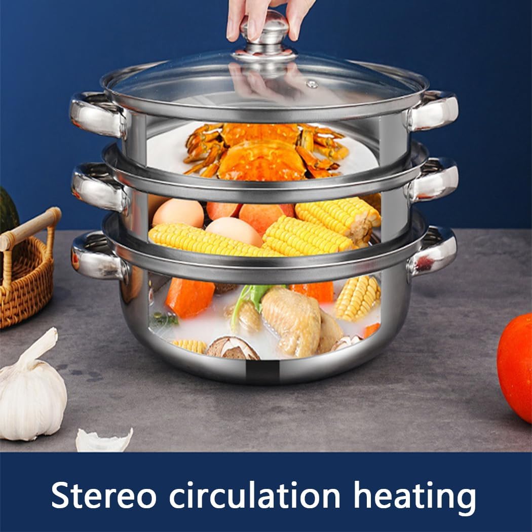 30-Quart steam pot with Lid for Cooking