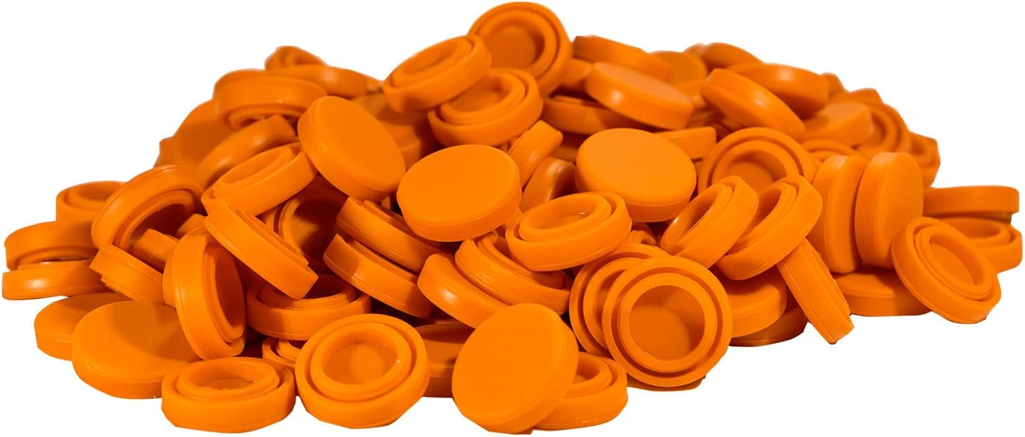 100 Pack Round Glass Jars with Silicone Lids - Orange