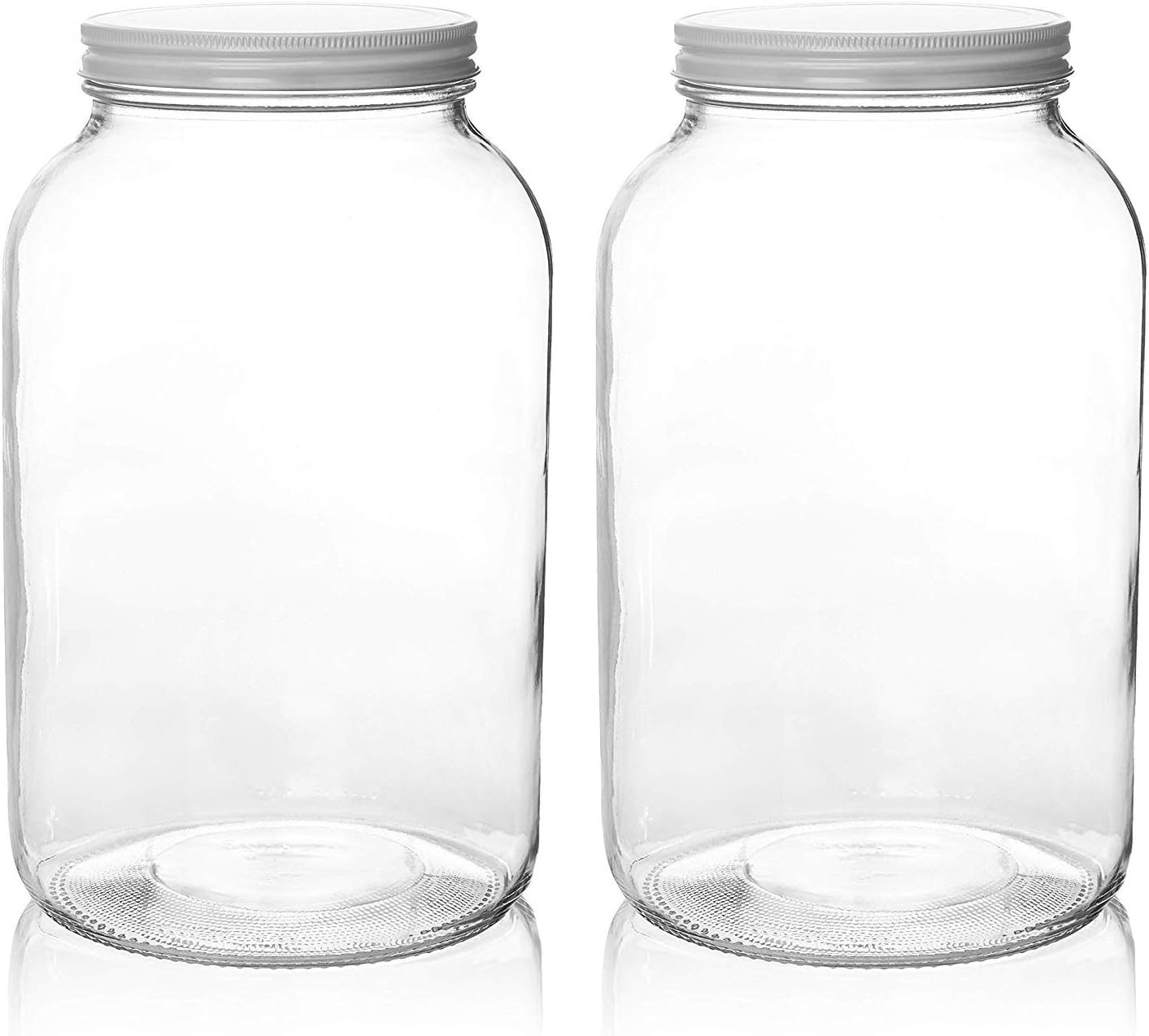 4 Pack - 1 Gallon Glass Mason Jars - Wide Mouth with Airtight Metal Lids