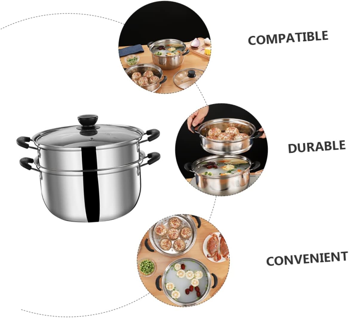 Stainless Steel Steam Cooker 20cm Multi-Purpose pot