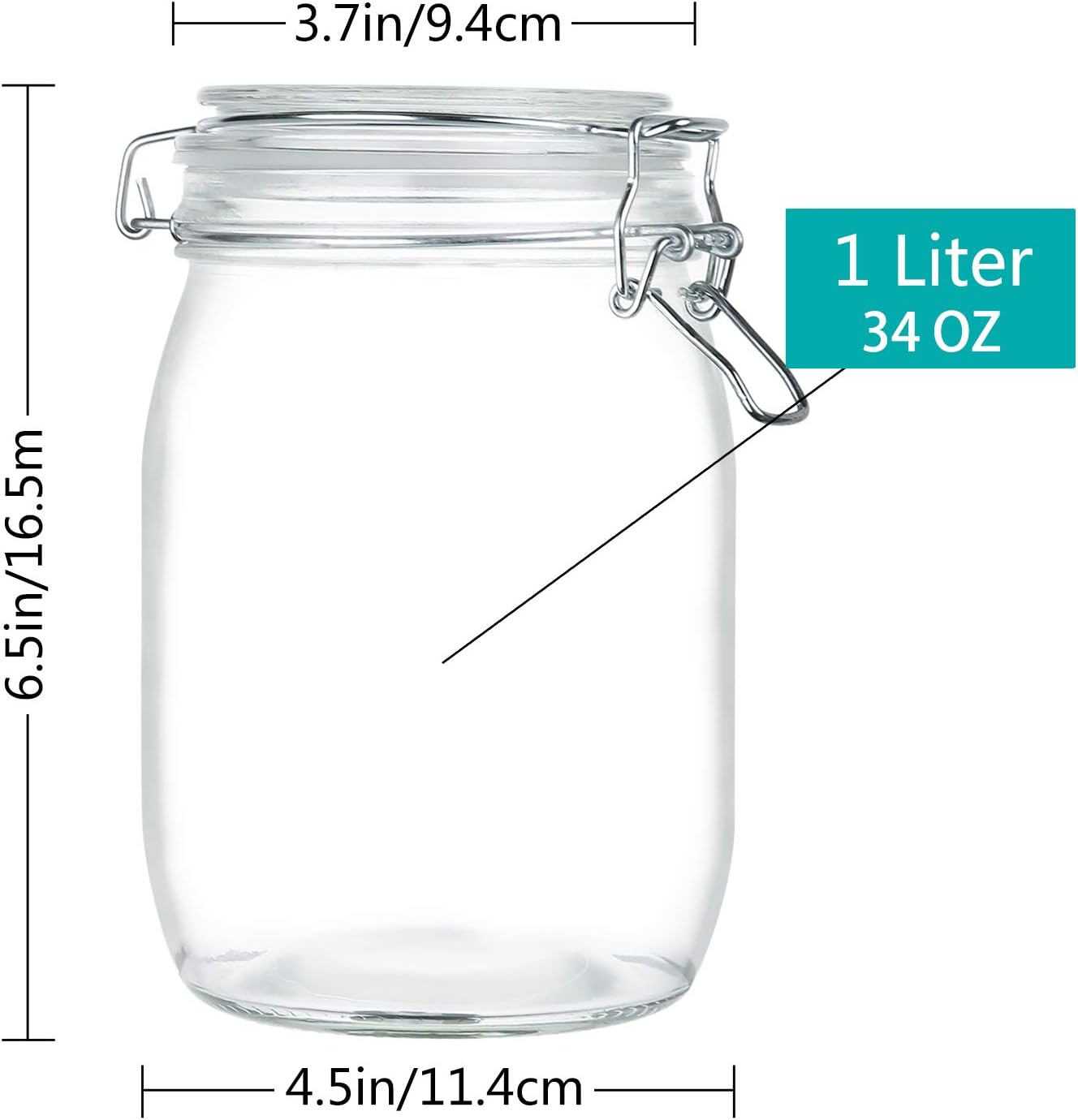 Premium 4-Pack Mason Jars Set