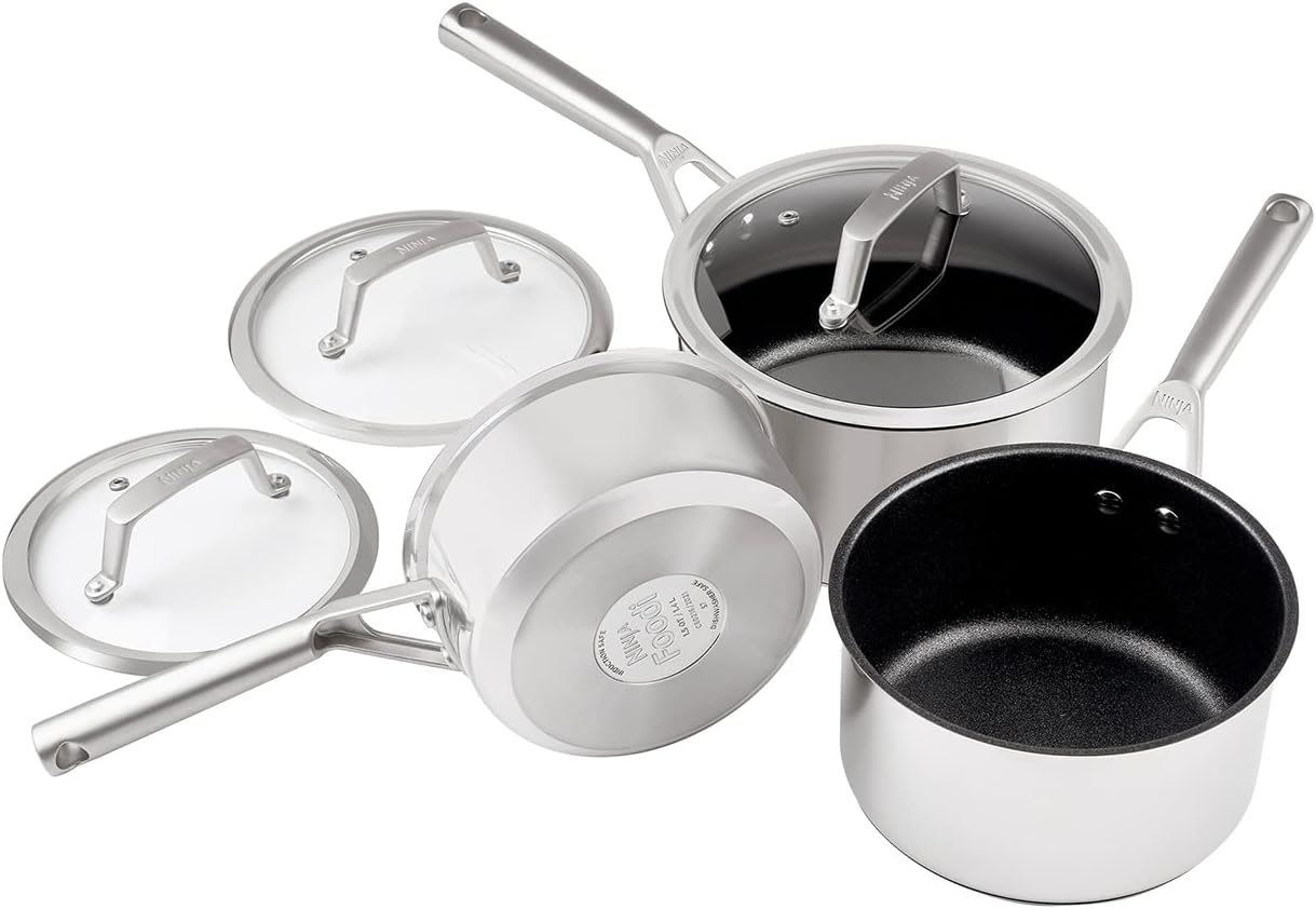 Ninja ZEROSTICK 3-Piece Stainless Steel Cookware Set