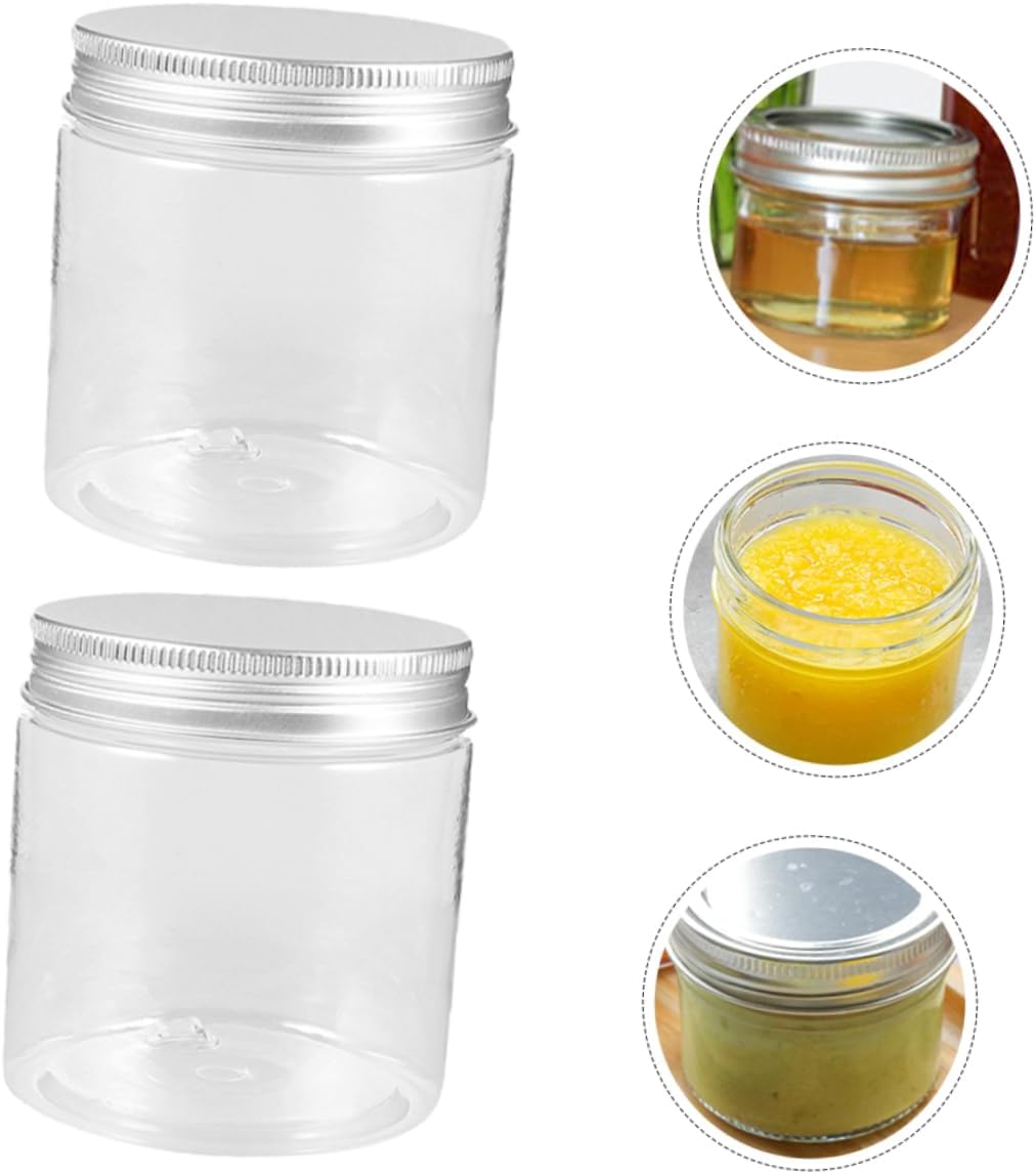 Luxshiny 8-Piece 250ml Plastic Jars with Aluminum Lids
