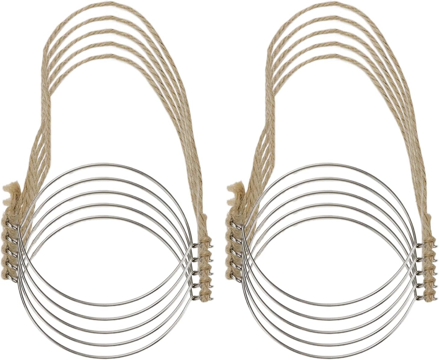 10-Piece Stainless Steel Jar Hangers with Hemp Rope