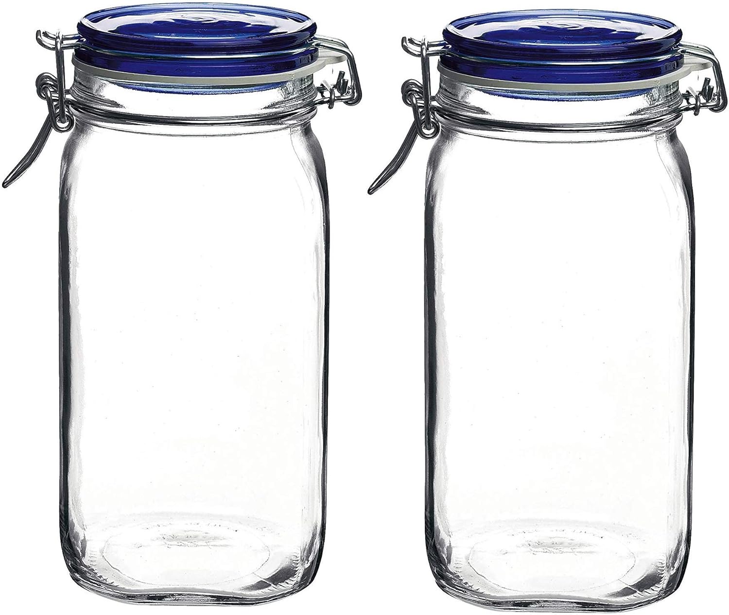 Bormioli Rocco Fido Square Jars Set of 2 - Elegant Capacity - Rustic Design