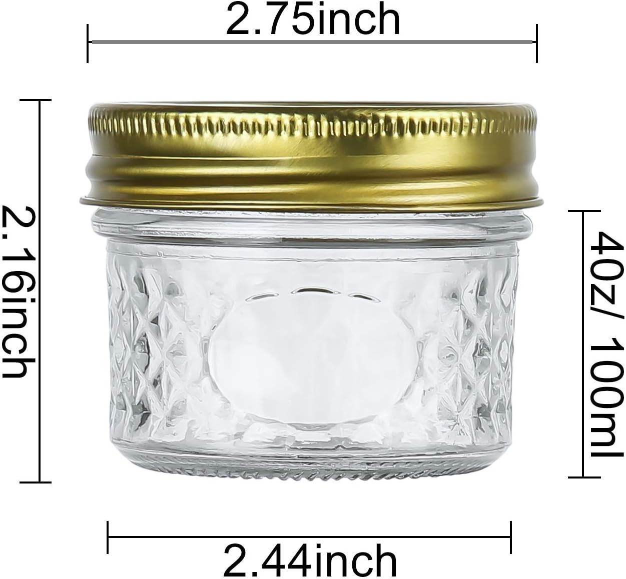 Ultra Durable 4oz Glass Jar Set for Personalization Storage 40 Count