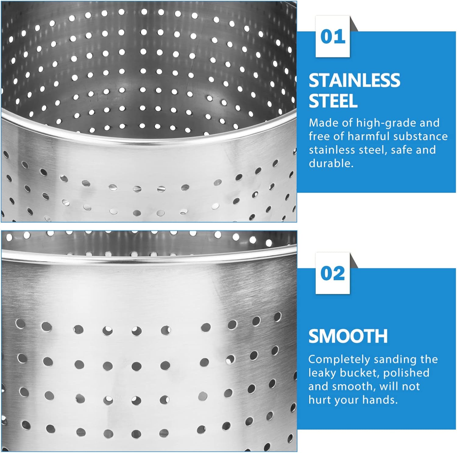 Hemoton Stainless Steel Seafood Steamer Basket for Kitchen
