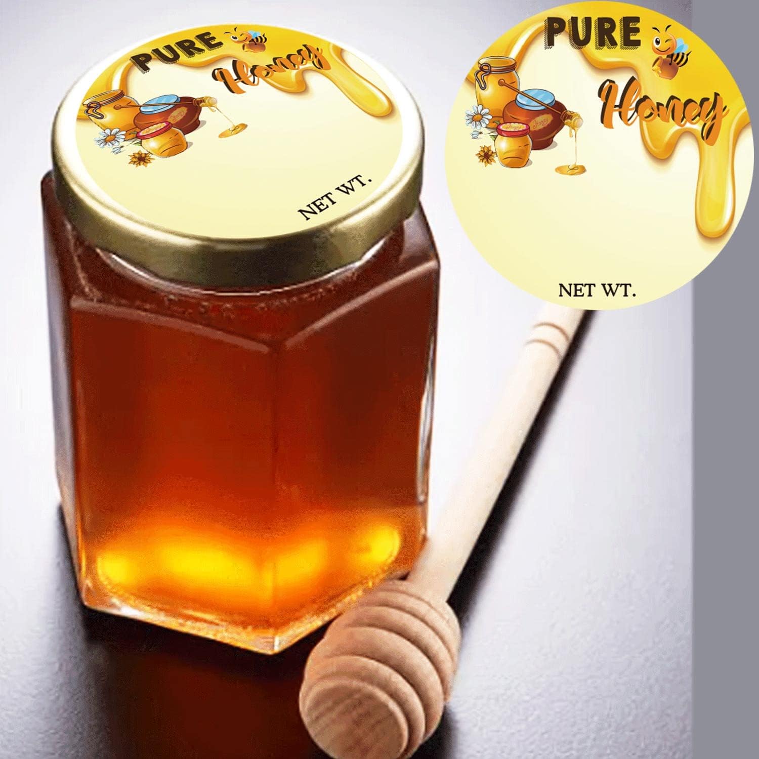 15 Inch Honey Bottle Labels 500pcs Per Roll