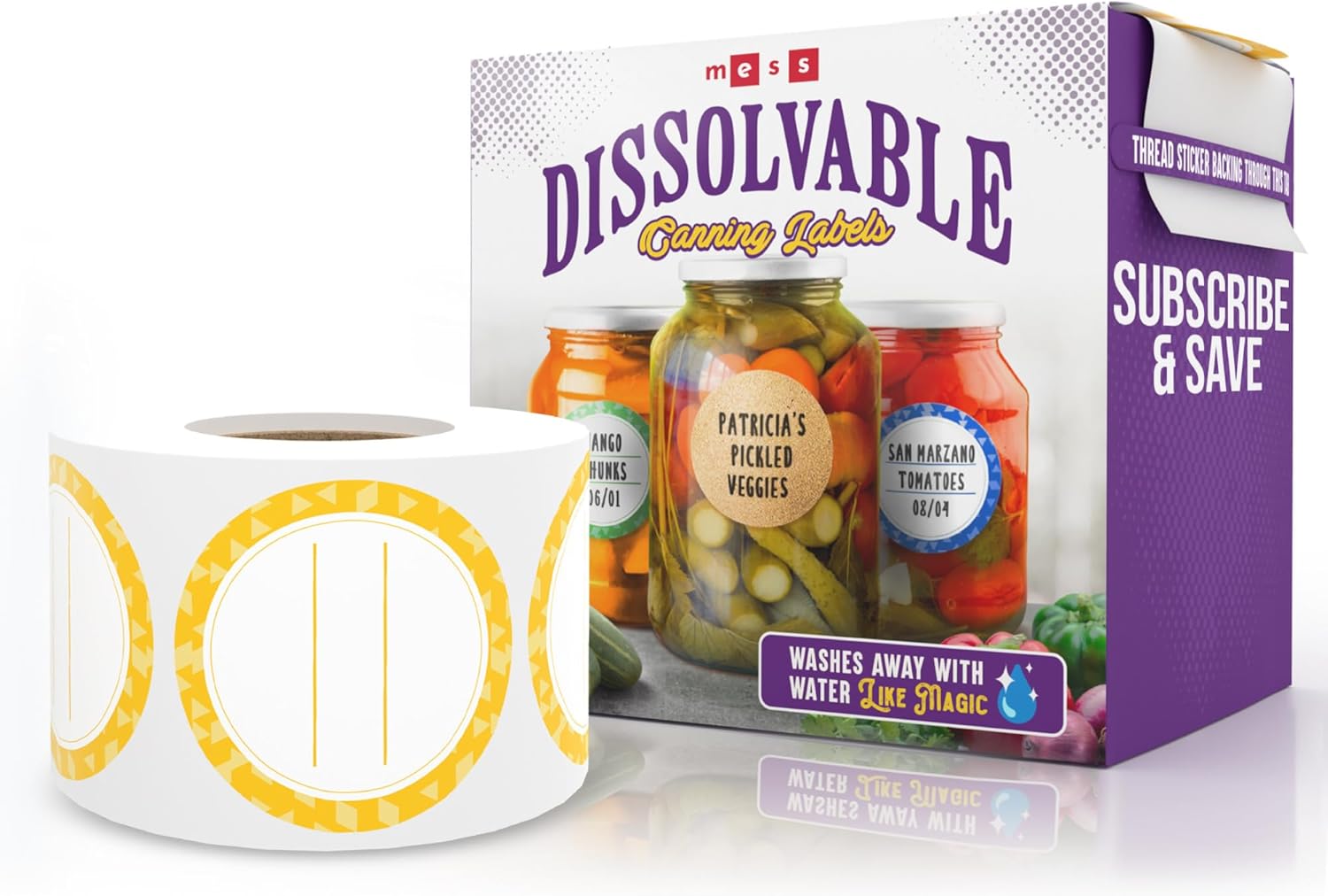 Mess Dissolvable Mason Jar Labels