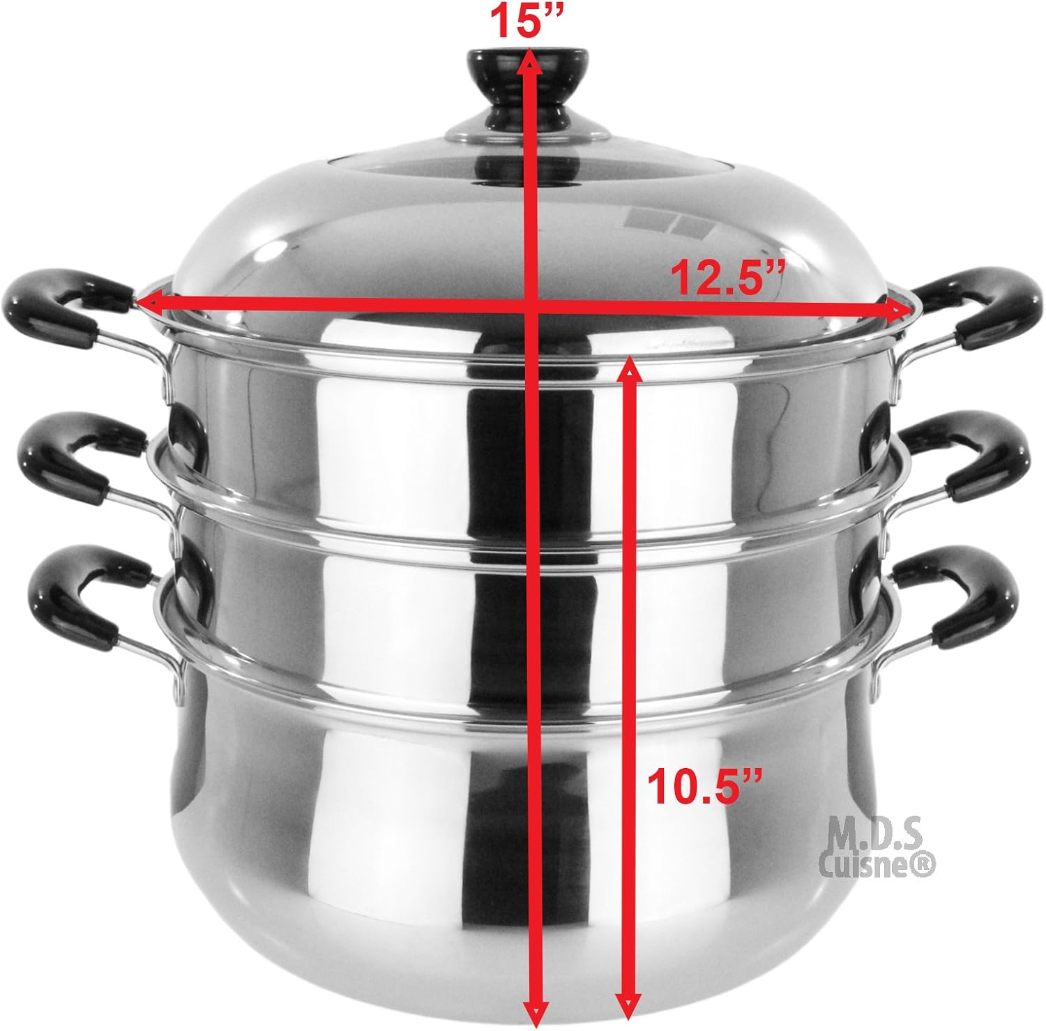 3 Tier Stainless Steel Steamer Pot Eco-Friendly
