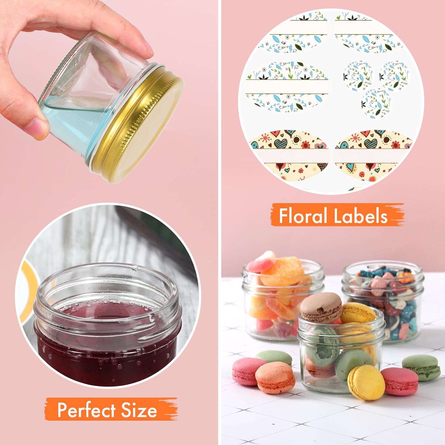 4 oz Mason Jars with Lids 40Pack