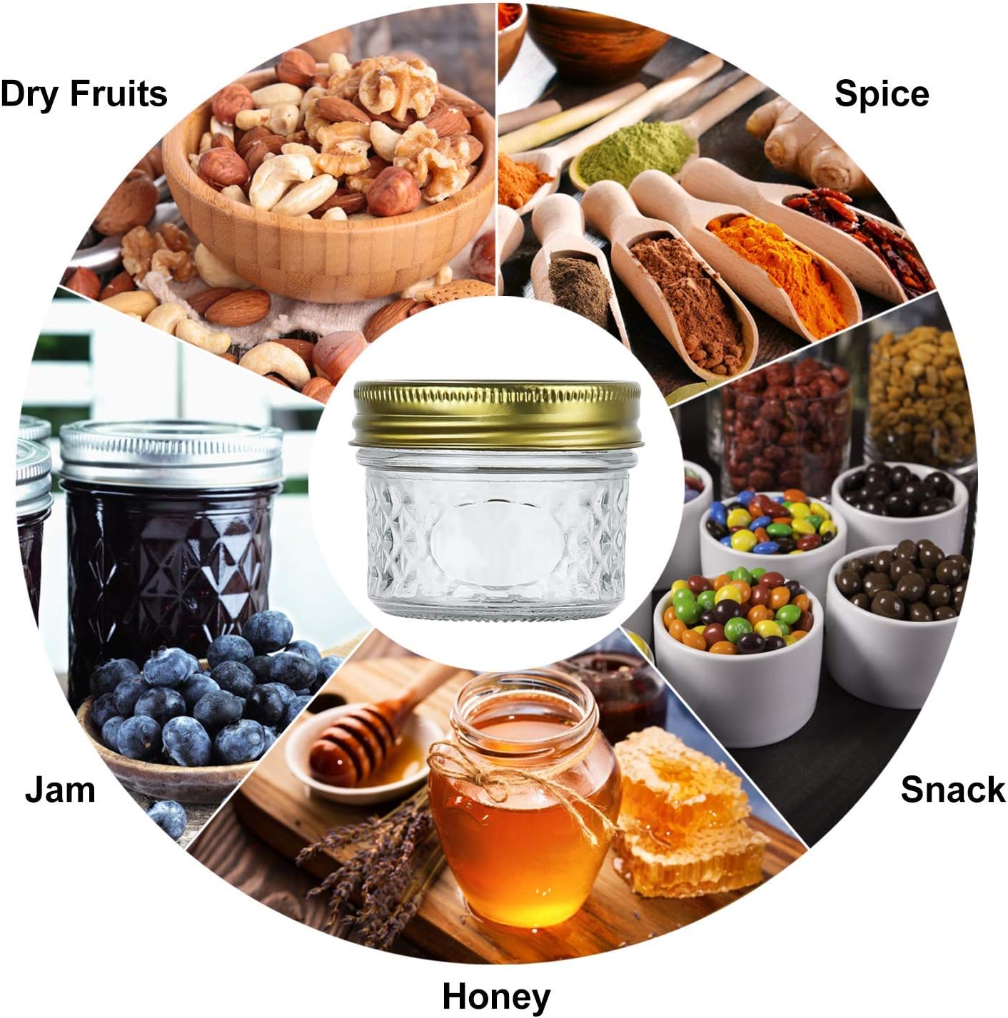 Ultra Durable 4oz Glass Jar Set for Personalization Storage 40 Count