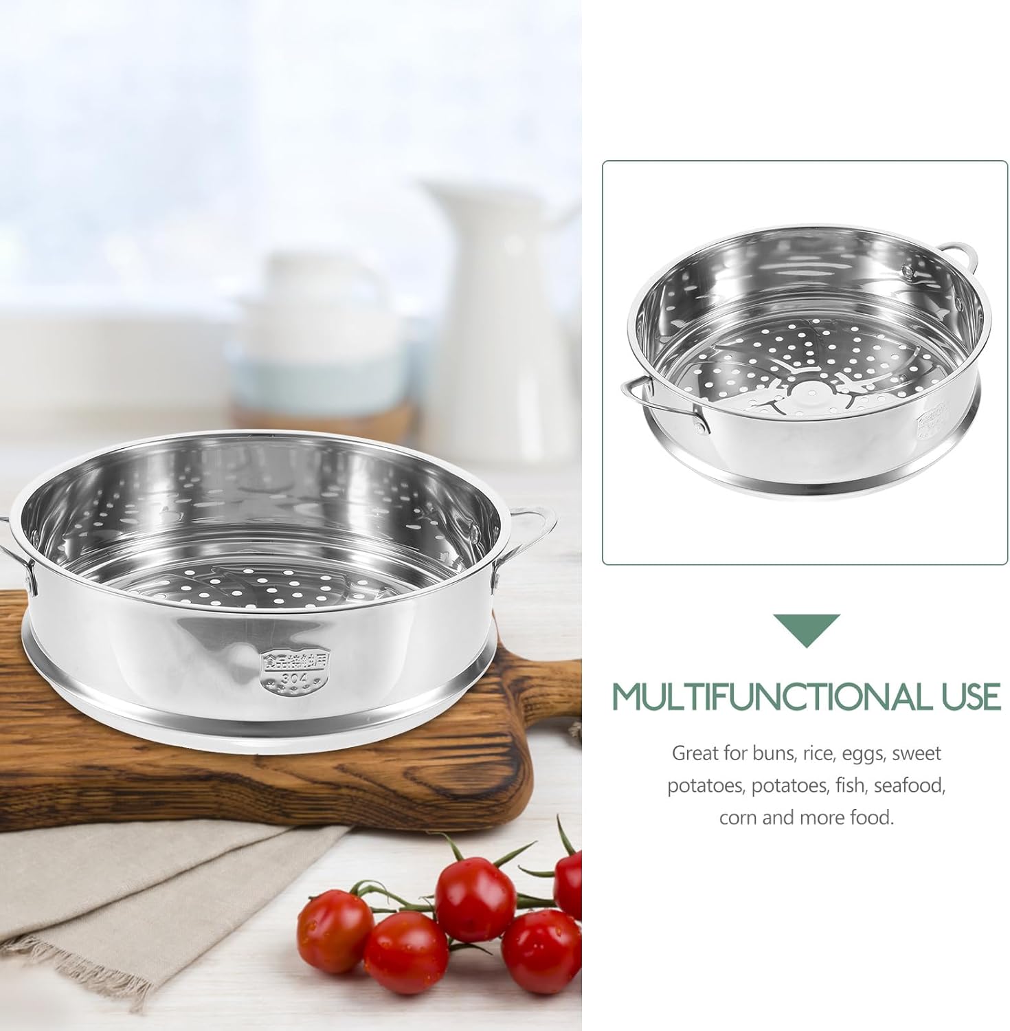 10 Inch Stainless Steel Steamer Basket for Pot
