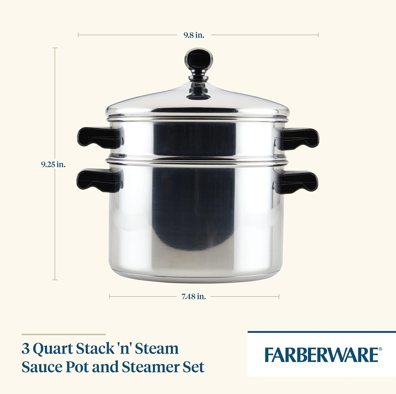 Farberware Classic Series 3 Quart Silver Sauce Pot Steamer Insert