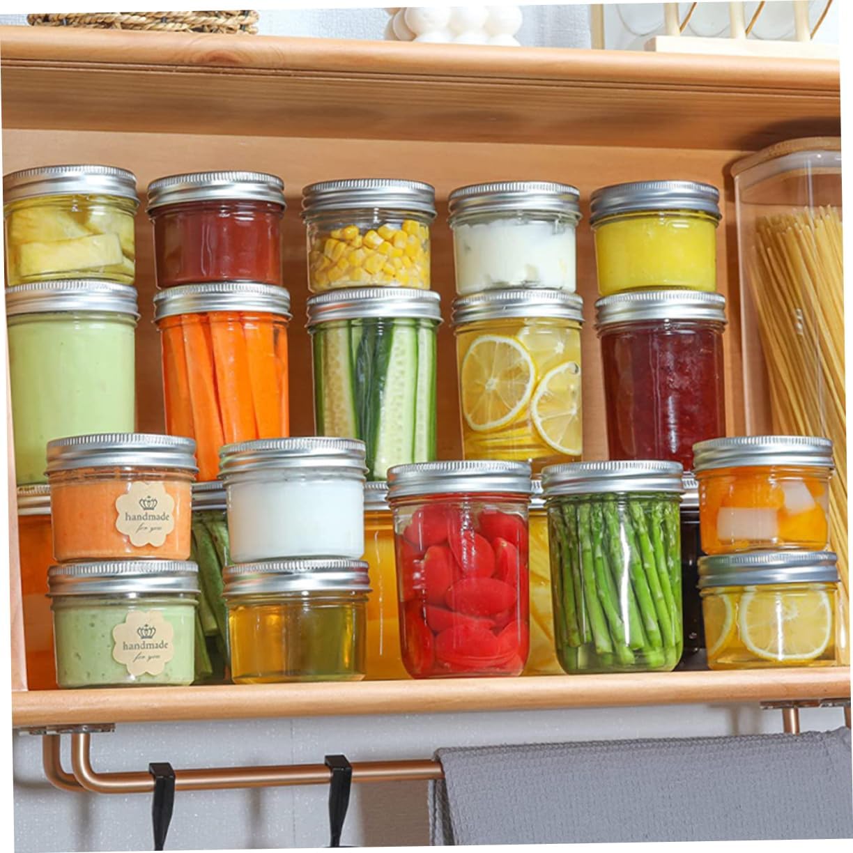 Transparent Mason Jars for Easy Storage