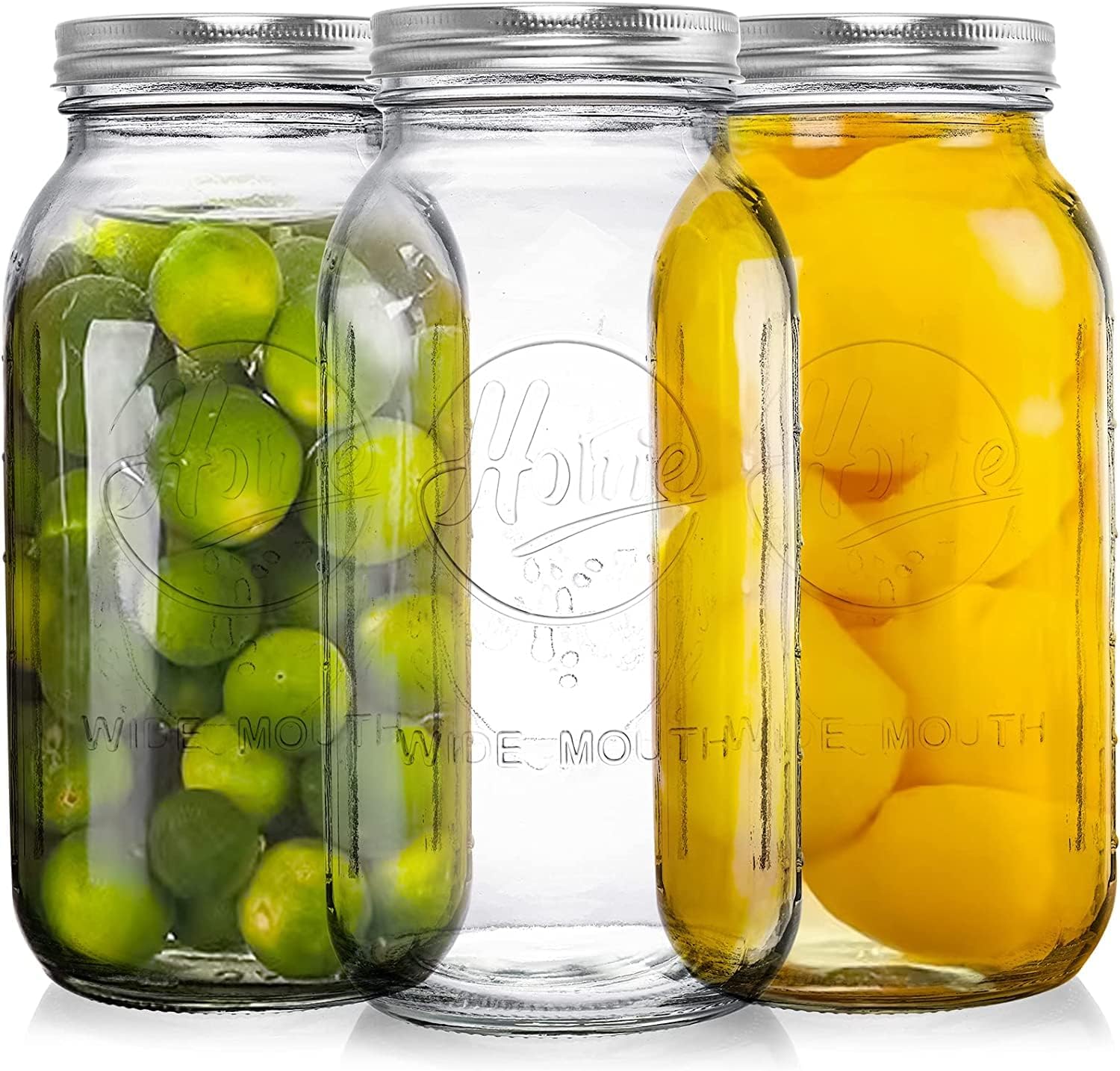 BPA-Free Premium Mason Jars Set of 3 for Canning and Preserving