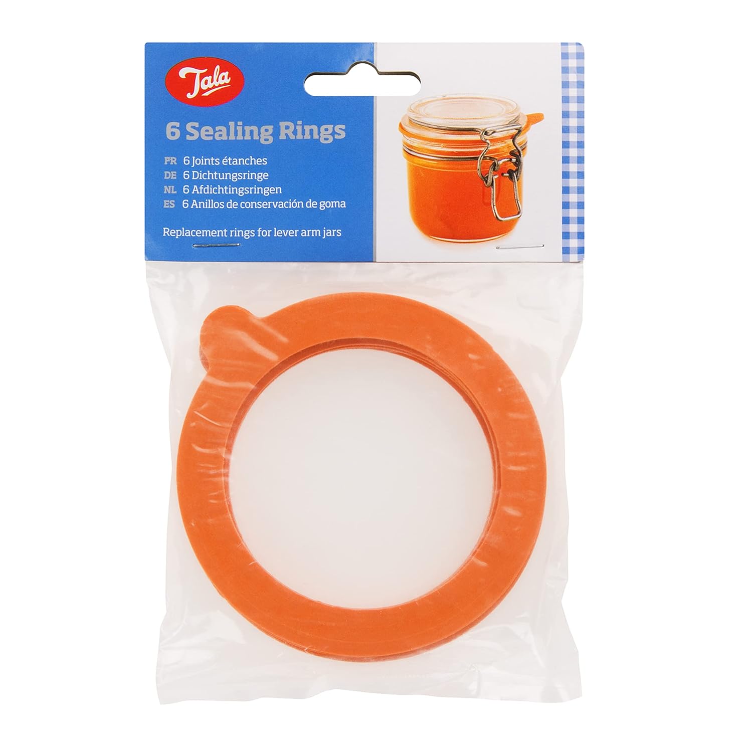 Tala Preserving Jar Sealing Ring x6 Orange - Perfect for Fresh Preserving